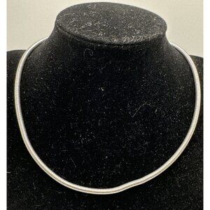 Vintage coro silver tone snake chain 16” Choker fold over clasp